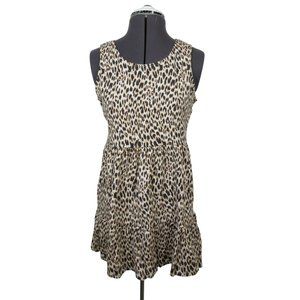 Love, fire leopard‎ print tiered tank mini dress
